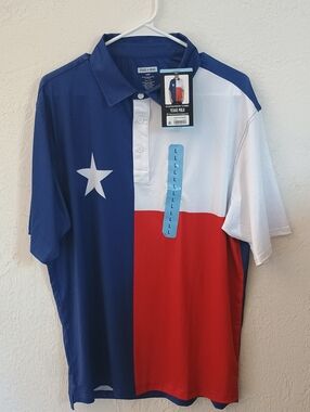 State of Mind Texas-Inspired Polo - Blue, White & Red